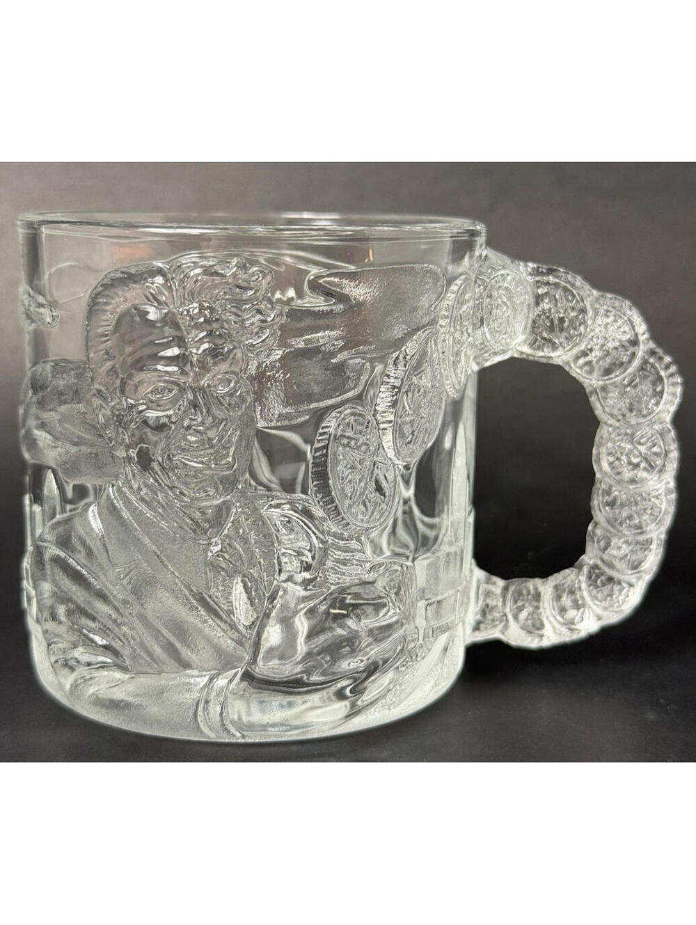 Vintage McDonalds BATMAN FOREVER 1995 Two-Face Glass Mug Cup 8oz